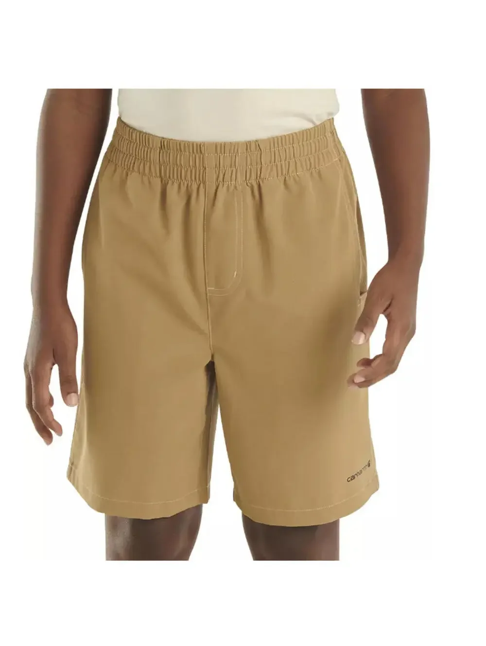 (C94) Carhartt Youth Boys' Rugged Flex Ripstop Work Shorts Dark Khaki Large